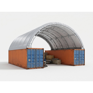 Bâtiment dôme industriel en métal et PVC 40x60 pieds, certifié CE - Résistance au vent 110 km/h, résistance à la neige 0,5 KN/m² pour entrepôt de stockage intensif et <span class=keywords><strong>garage</strong></span> automobile - Product Image 1