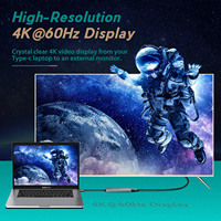 HUB USB tipo C 6 en 1 con 4K @ 60Hz HDMI + puertos USB 3,0 + lector de tarjetas SD/TF, adaptador multipuerto