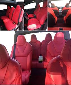 Housses de siège en cuir sur mesure de luxe pour Tesla Model X 6 places 2016-2018, housses de coussin avant et arrière, accessoires - Product Image 3