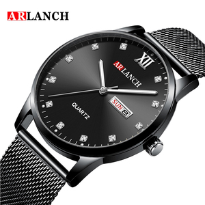 Versatile Mens Everyday Watch Black Leather Strap Rose Gold Tone Hands Date Window Quartz Wristwatch - Product Image 6