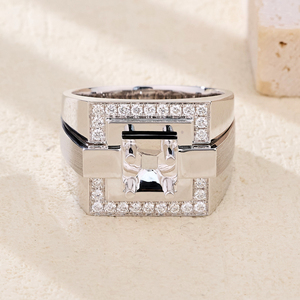 Joyería Artic de Hong Kong, Oro Blanco Sólido de 18K de Alta Calidad para Diamantes Naturales con Corte Brillante de Moda Certificado, Semi-Montura - Product Image 4