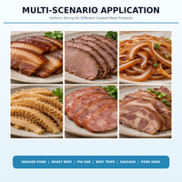 Machine à trancher la viande semi-automatique professionnelle pour supermarchés, restaurants, cantines – Idéale pour porc, bœuf, viande grillée en bandes