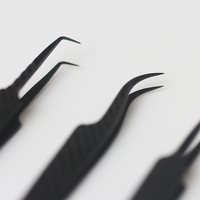Pince à cils professionnelle noire en forme de botte pour extensions de cils, outils de prélèvement de volume haute précision, fournitures de salon en gros