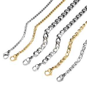 Yiwu Metal <b>Chain</b> For Necklace Making Gold Silver Plated Jewelry Findings Components 1mm 2mm 3mm <b>Chain</b> Link With Lobster Clasp - Product Image 4
