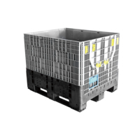 Caisse de palette en plastique robuste 1200x1000x975mm, conteneur pliable avec 4 portes, caisse industrielle