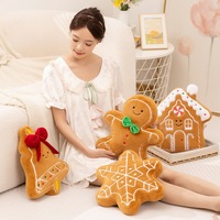 Coussin décoratif de Noël, Bonhomme en pain d'épices, Poupée arbre de Noël, Coussin de canapé pour salon, Coussin en peluche de Noël
