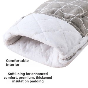 Gants anti-brûlure pour four à <span class=keywords><strong>micro</strong></span>-ondes, résistants aux hautes températures, résistants à l'usure, isolation de cuisine, motif à carreaux blanc/jaune/noir - Product Image 2