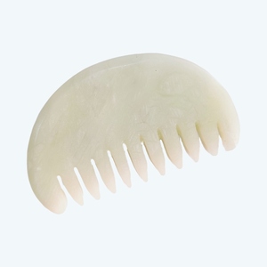 Guasha Comb Small Half Round Head Meridian <b>Massage</b> Comb Clear Quartz Rhodonite <b>Scalp</b> Gua Sha - Product Image 2