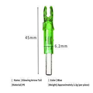 Cocche per Frecce con Illuminazione LED <span class=keywords><strong>Rossa</strong></span> per Archi Compound, per Frecce da Caccia con Diametro Interno di 6,2mm - Product Image 5