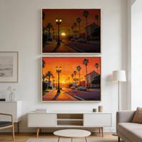 Tableau mural LED personnalisable en toile, motif dessin animé, pour salon moderne, imperméable, écologique, grande peinture numérique