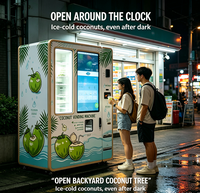Distributeur automatique de noix de coco fraîches à rendement élevé et rentable, avec découpe et ouverture automatiques, service 24h/24, pour centres commerciaux et sites touristiques