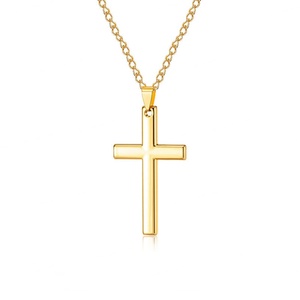 Collar Largo de Acero Inoxidable Hipoalergénico e Impermeable, Collar con Cruz Chapado en Oro para Hombre y Mujer, Joyería Fina - Product Image 6