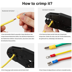 ชุดคีมย้ำสายไฟ HS-30J สำหรับสายขนาด 22-10 AWG 0.5-6.0 มม.² พร้อมชุดขั้วต่อและตัวเชื่อมสายไฟหุ้มฉนวน 700 ชิ้น - Product Image 6
