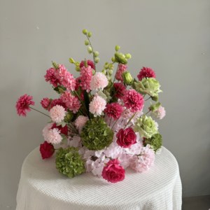 Usine Oem <span class=keywords><strong>Taille</strong></span> personnalisée Artificielle Bébé S Souffle et Rose Boules de fleurs Centres de table pour la décoration de fête d'événement de mariage - Product Image 1