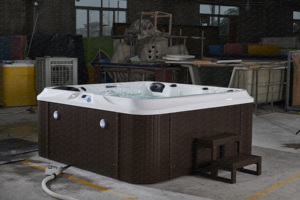 Baignoire Spa Rectangulaire Extérieure de Luxe Moderne pour 4 Personnes, Bain à Remous, Massage, Autoportante, Utilisation Hôtelière, Matériau Acrylique, Écologique - Product Image 3