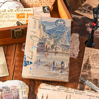 Lot de 30 cartes postales personnalisées style journal ancien, estampillées argent, pour scrapbooking décoratif