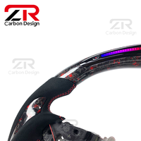 Volant de direction personnalisé en cuir véritable et fibre de carbone forgée avec affichage LED du régime moteur pour Honda Accord 10ème génération Sport