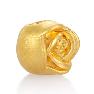 Hermosa y lujosa pulsera en forma de rosa de oro macizo de 24 quilates con cuentas accesorios de joyería de oro puro - Product Image 2