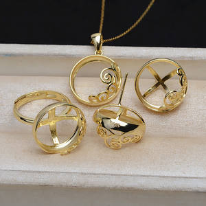 S925 <b>Silver</b> 4881 DIY Accessories Earring Pendant Set with 16.5mm Mabe Flat Base Empty <b>Bead</b> Caps for Jewelry Making Packaged Bag - Product Image 2