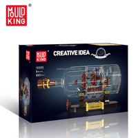 Mould King 10085 Bateau pirate créatif en forme de bouteille à la voile, blocs de construction à petites particules, jouets pour adultes, cadeau