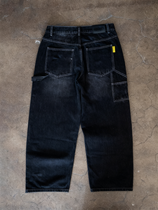 Jean en denim épais de haute qualité pour <span class=keywords><strong>homme</strong></span>, pantalon cargo ample à double genou, imprimé personnalisé, coupe large vintage - Product Image 3
