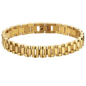 8/8.86 Inches Long 15MM Wide Vintage Chain Wristband for <b>Men</b> Gold Plated Stainless Steel <b>Men's</b> Jewelry <b>Men</b> Bracelet - Product Image 3