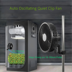 Ventilateur oscillant pour serre de culture BAVAGREEN, moteur EC silencieux, 10 vitesses, contrôle intelligent, étanche IP54, clip antidérapant, pour plantes d'intérieur - Product Image 1