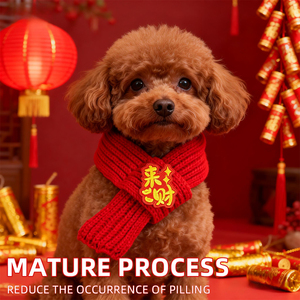 Acessórios Auspiciosos Estilo Chinês para o Ano do Cavalo: Lenço para Gatos e Cachecol para Cães (Malásia, Singapura, Japão, Tailândia, Vietnã) - Product Image 5