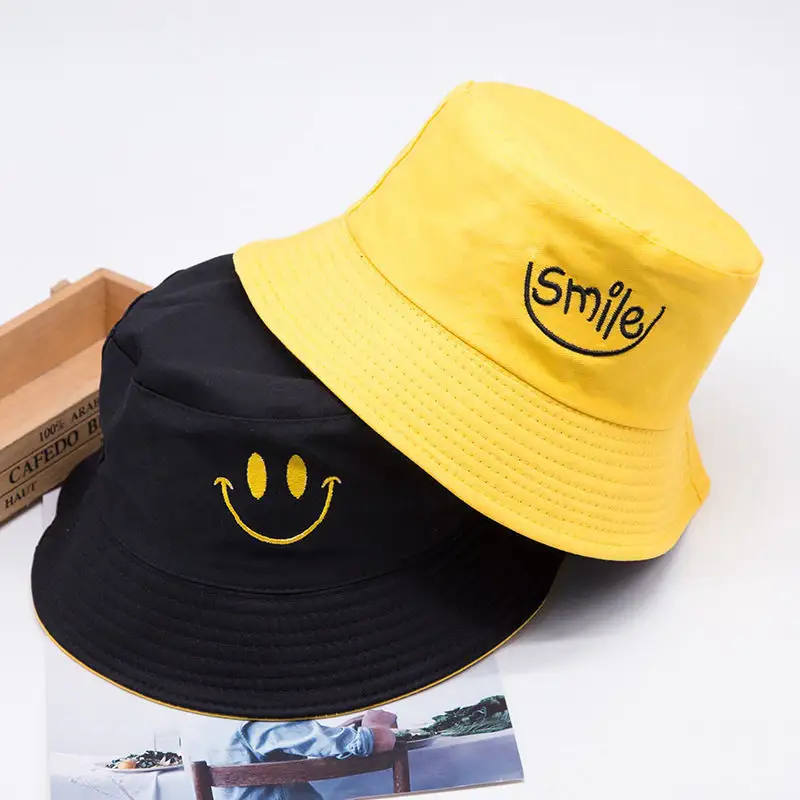 Top Sale Solid Color Embroidery Logo Reversible Bucket Hat Cotton Bulk Luxury Sun Shade Hat Fisherman Cap