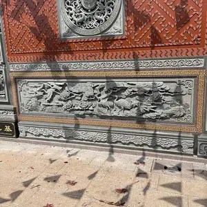 Chinesische individuelle Steinschnitzerei im Freien Altar Tempel Außenwand-Relief handgeschnitzte Dekoration Skulpturen Statuen