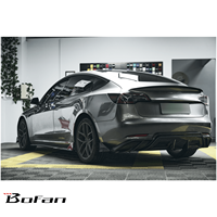 Turbo Style Carbon Look Aero Kit diffuseur arrière lèvre avant sans lumière pour Tesla modèle 3 2018-2023