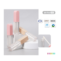 Tubes à gloss à lèvres givrés en PETG/ABS de 3 ml avec logo personnalisé, flacon vide transparent pour huile à lèvres avec bouchon à vis et couleur personnalisée