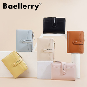 Baellerry Women's Short <b>Wallet</b> Multifunctional Card <b>Holder</b> With Snap Closure And Zipper Everyday Use Solid Color - Product Image 1