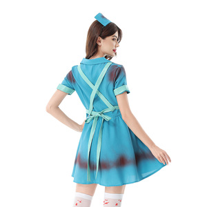 Costume de cosplay sexy d'infirmière ou de médecin pour femme, imprimé sanglant, pour Halloween 2026 – Robe de performance d'horreur - Product Image 6