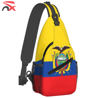 Mochila Bandolera Deportiva de Viaje con Estampado de la Bandera de Ecuador, Bolso Cruzado Patriótico para Hombre y Mujer