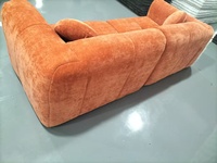 YY22 # Canapé modulaire convertible moderne en velours crème, garnissage en mousse haute densité, housses amovibles