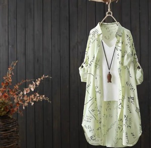 Promozione Estiva: Camicetta Casual da Donna con Bottoni Decorativi, Stampa Floreale, Camicia da Spiaggia a Maniche Lunghe, Abbigliamento da Ufficio - Product Image 2