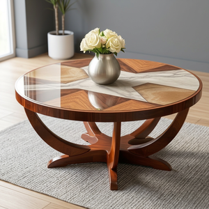Table basse ronde en métal de luxe, minimaliste, écologique, mobilier contemporain pour salon, Indonésie - Product Image 3