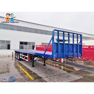 Productos de calidad superior 40 ft tri eje plana semi remolque contenedor con giro <span class=keywords><strong>las</strong></span> cerraduras - Product Image 2