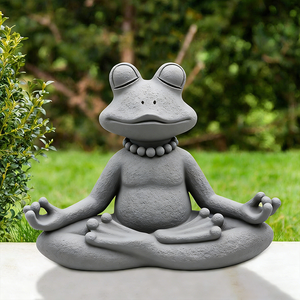 瞑想する禅ヨガカエルの置物 庭園像 - Product Image 1