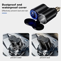 Chargeur pour moto avec prise DIN QC18W & PD45W, avec prise allume-cigare 12V, chargeur portable léger, prise DIN pour moto