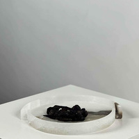 STONEKOCC Assiette à fruits décorative multifonctionnelle en albâtre blanc espagnol Art Déco personnalisée pour mariage, Ramadan, salon
