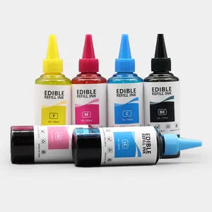 Nieuw Product 100Ml Eetbare Inkt Voor Epson Inkjet Gedrukt Kleurstof Printer Inkt Gebruikt Voor Cake Koffie