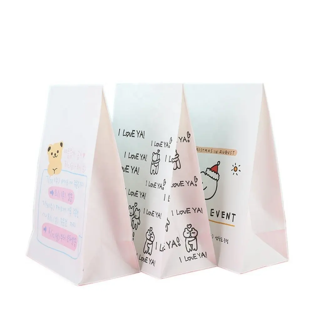 ถุงของขวัญลายหมีน่ารักถุงขนมที่ทนทานขายส่งสำหรับอาหารขนมปังคุกกี้สำหรับเด็กวันเกิดคริสต์มาส