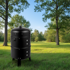 Parrilla de Carbón Db de 80 cm x 41 cm x 48 cm, Parrilla de Hierro con Recubrimiento Antiadherente, Color Negro, para Acampar, con Termómetro - Product Image 2