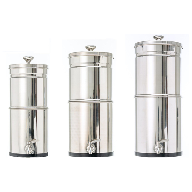 Gravity Water Filter System 2.25 Gallon with Activated Carbon Filter Stainless Steel Tap Countertop Water Filtration System