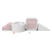 Ensemble de jeu en mousse souple pour enfants avec piscine à balles, escaliers d'escalade pour tout-petits, toboggan, tunnel, équipement de jeu sensoriel intérieur
