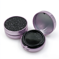 Boîtier vide pour coussin d'air violet, compact cosmétique avec miroir intégré et compartiment pour houppette, pour maquillage en gros