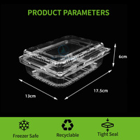 Boîtes en plastique transparentes jetables de récipient alimentaire à clapet pour les fruits et légumes de supermarché