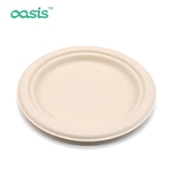 Assiettes jetables écologiques en pulpe de bagasse, imperméables et résistantes à la graisse, compatibles micro-ondes, pour fêtes, rentrée scolaire et usage quotidien